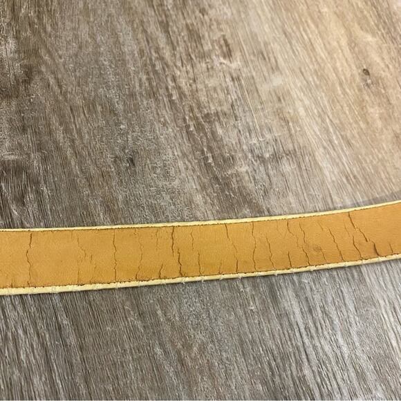 Rare Vintage Alexis Kirk Gold Fashion Belt buckle with ivory embossed leather 30 - Picture 5 of 9